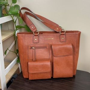 Faux leather tote bag